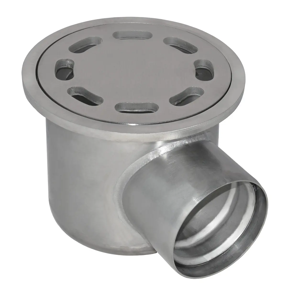 Runder Seitenablauf mit Lochblechabdeckung