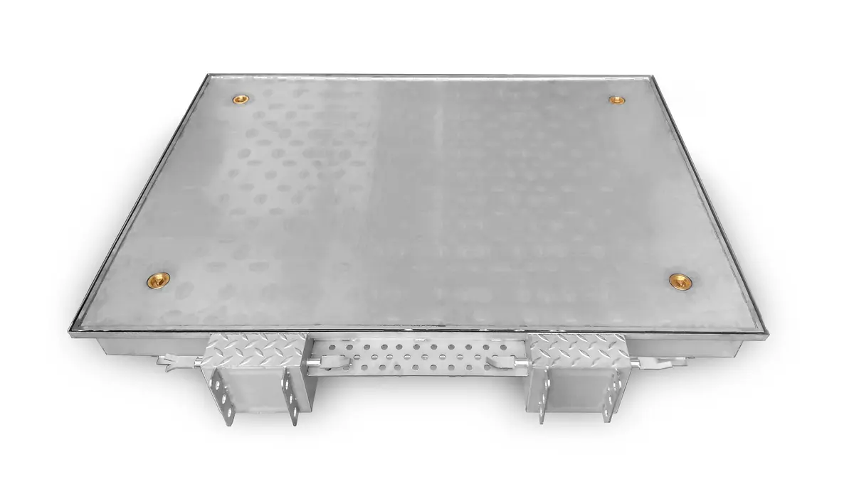 Edelstahl-Schachtabdeckung, professionell, einteilig, mit Deckel zur Befüllung mit Asphalt oder Harz