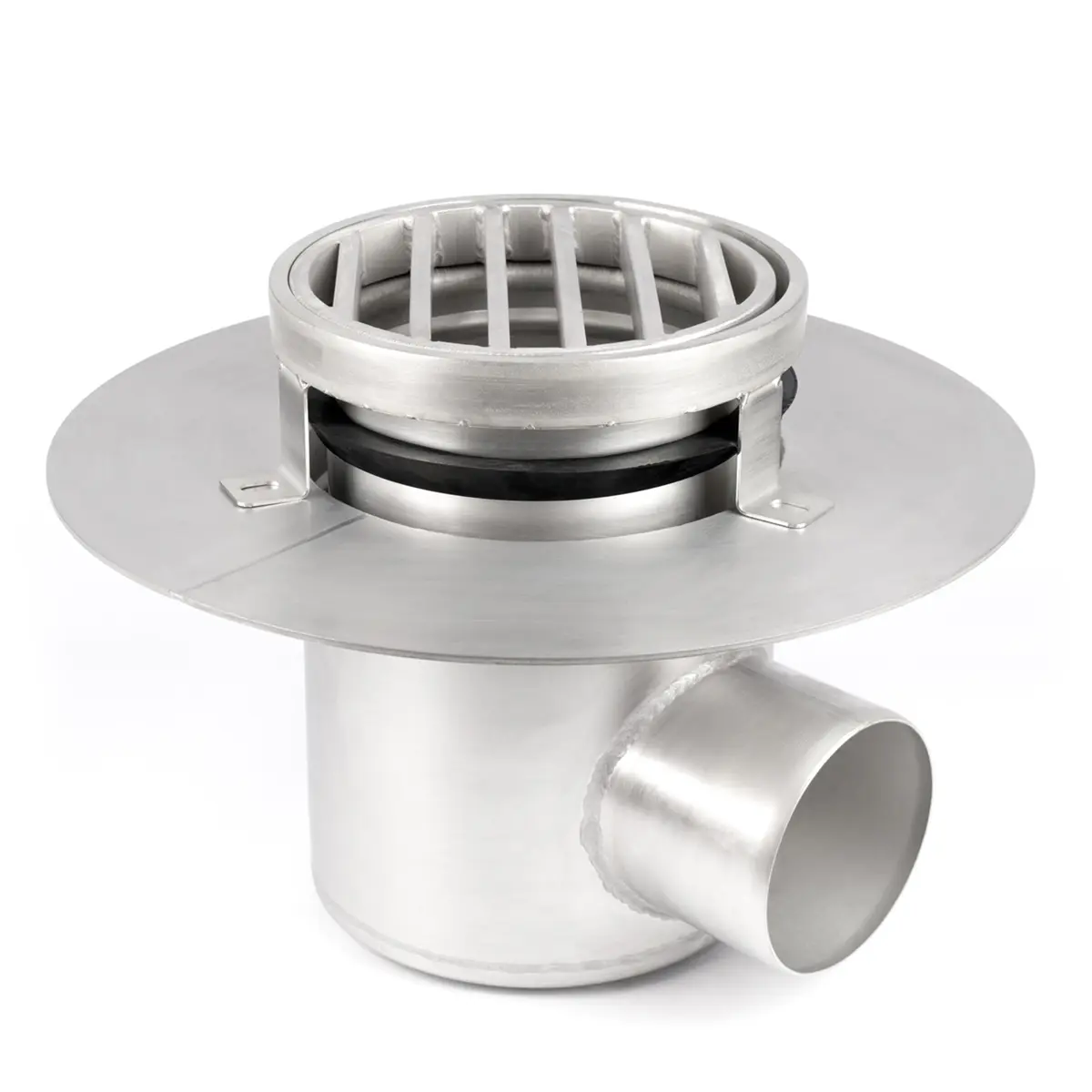 Runder seitlicher Einlauf, zweiteilig, mit Leiterabdeckung