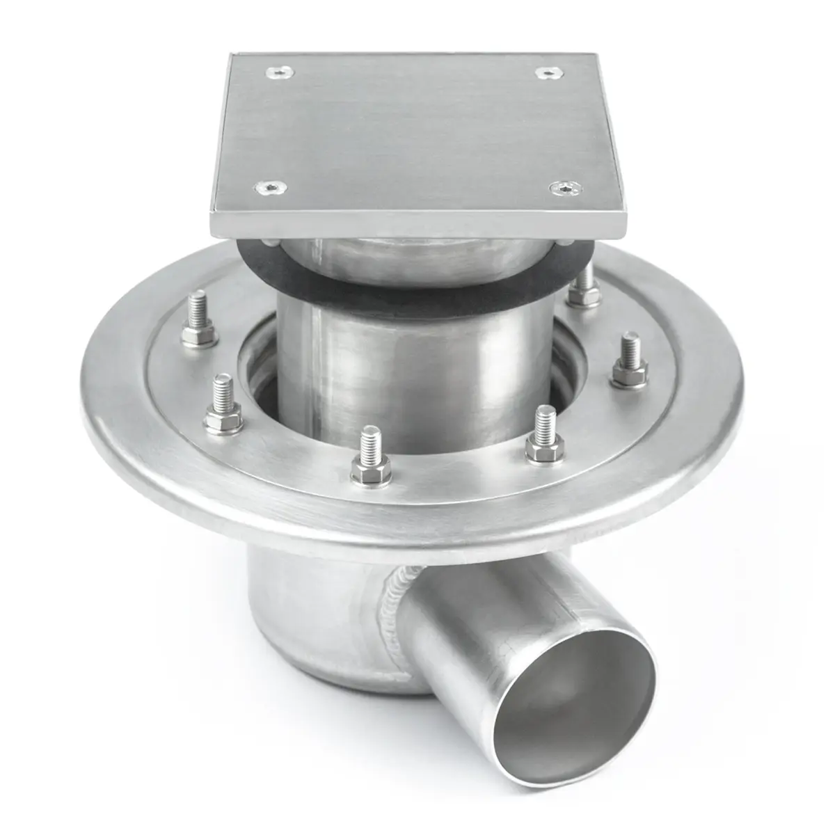 Seitliche zweiteilige Edelstahl-Revisionsöffnung mit Plattenabdeckung