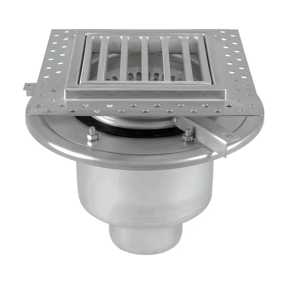 Zweiteiliger quadratischer Bodeneinlauf mit Leiterdeckel