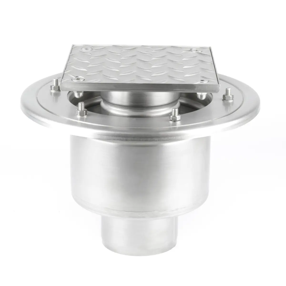 Edelstahl-Revisionsklappe zweiteilig unten mit geriffelter Abdeckung