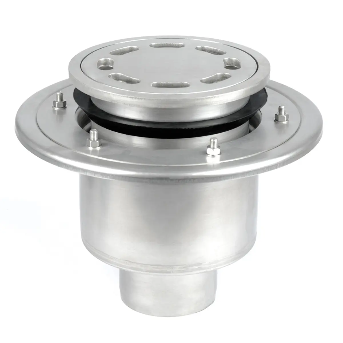 Vertikaler runder Ablauf, zweiteilig, mit Lochplattendeckel