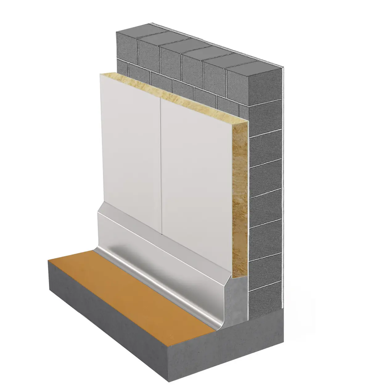 Einzelner Wandfuß aus Edelstahl