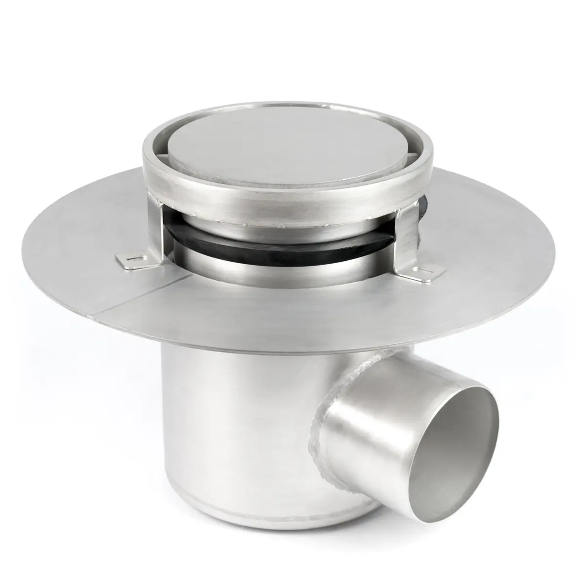 Runder seitlicher Einlauf, zweiteilig mit Plattenabdeckung